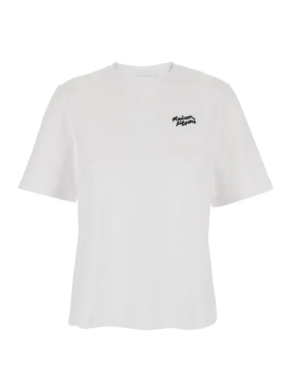 White Cotton T-Shirt with Logo made by MAISON KITSUNE