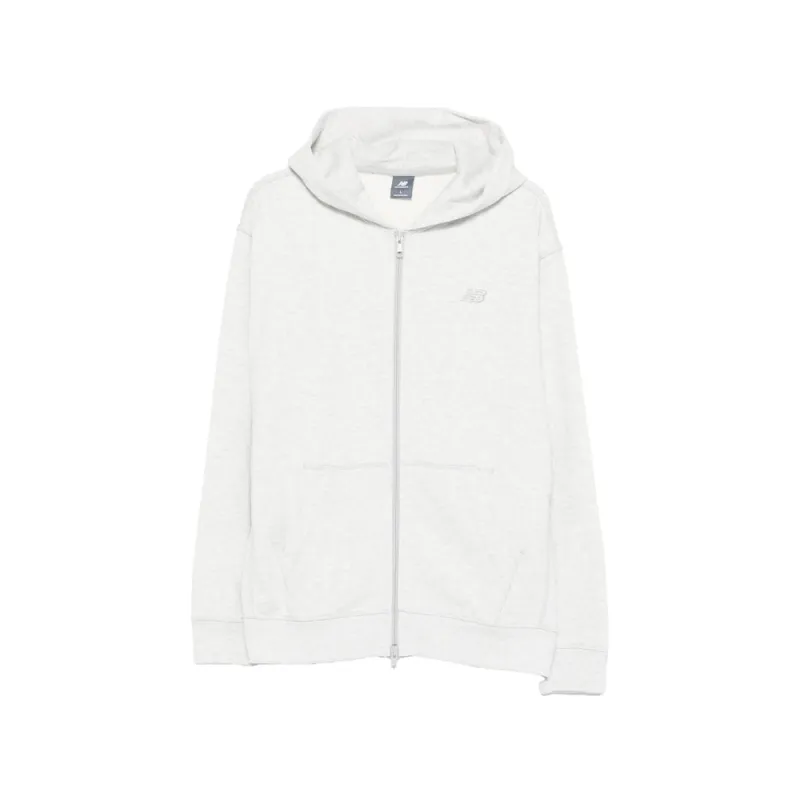 Light Grey Zip-Up Hooded Jacket made by New Balance