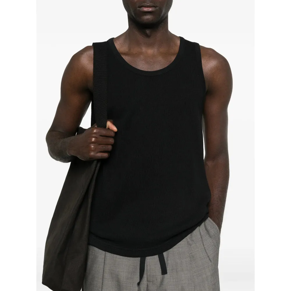 Black Ribbed Knit Sleeveless T-Shirt sold by Lord & Taylor product image thumbnail 2
