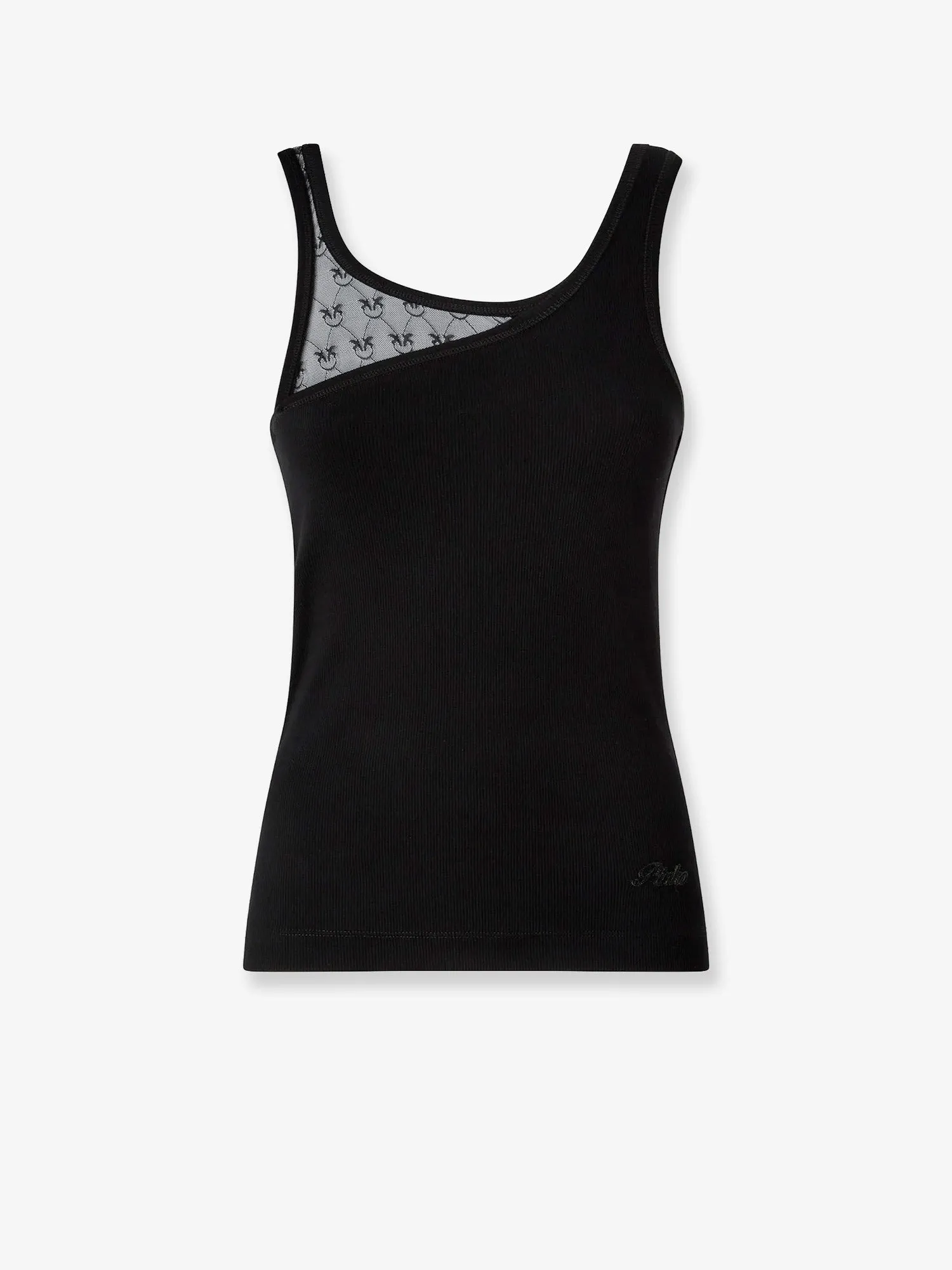 Cotton Blend Tank Top with Lace Inserts sold by Lord & Taylor