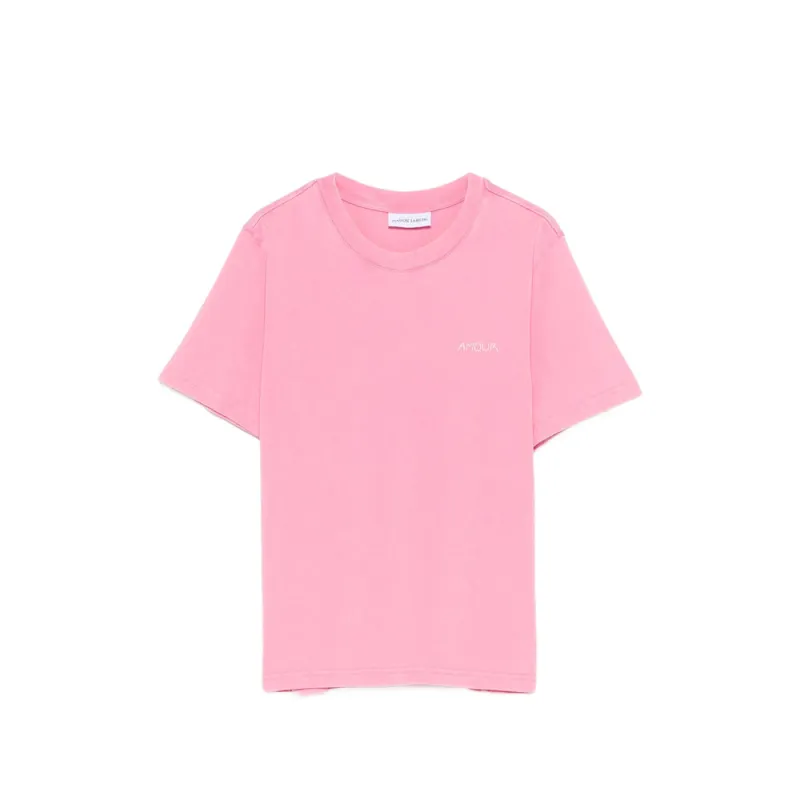 Pink Short Sleeves Crew Neck T-shirt made by Maison Labiche