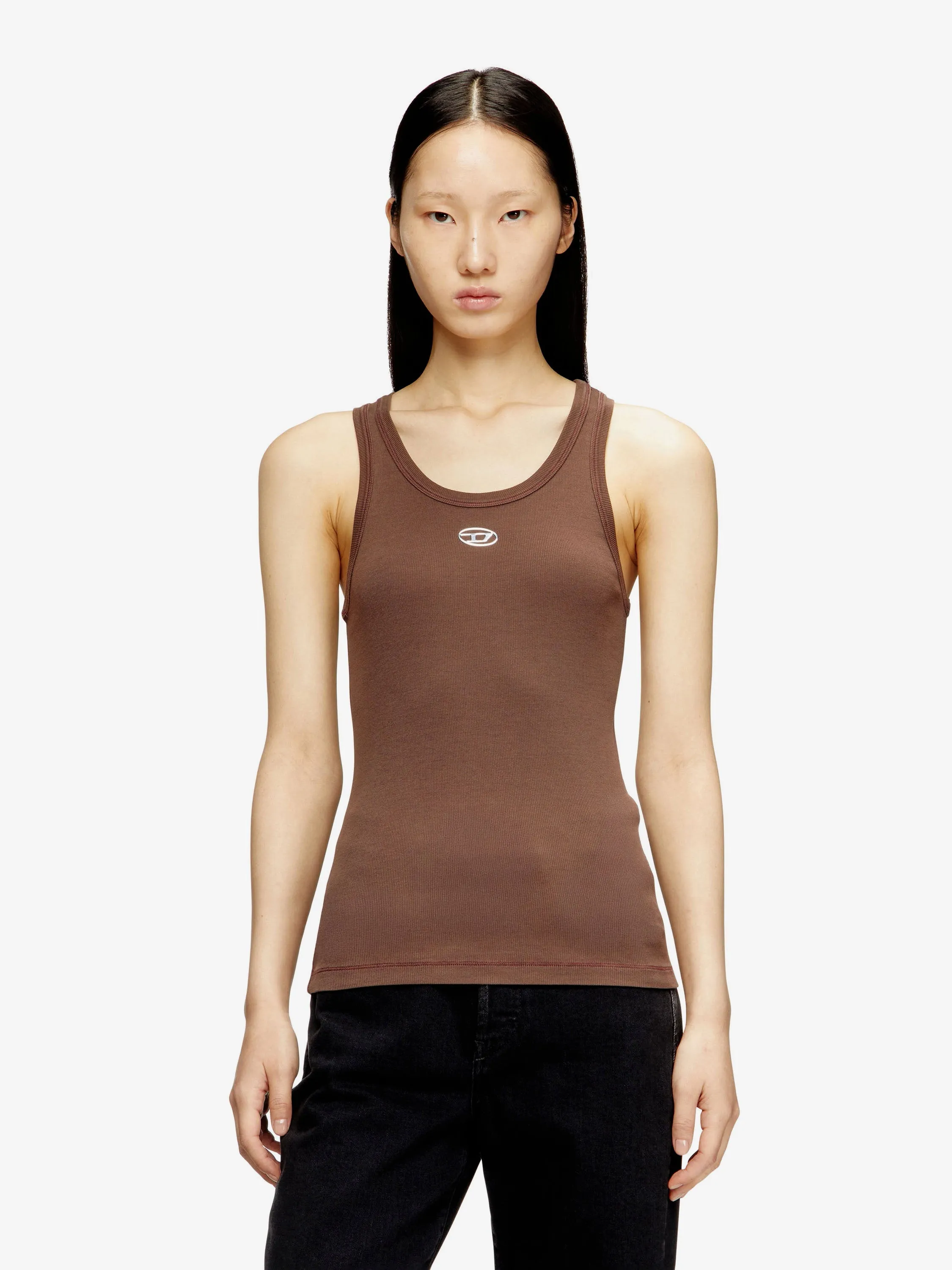 Ribbed Tank Top with Oval D Logo — Brown sold by Lord & Taylor product image thumbnail 3