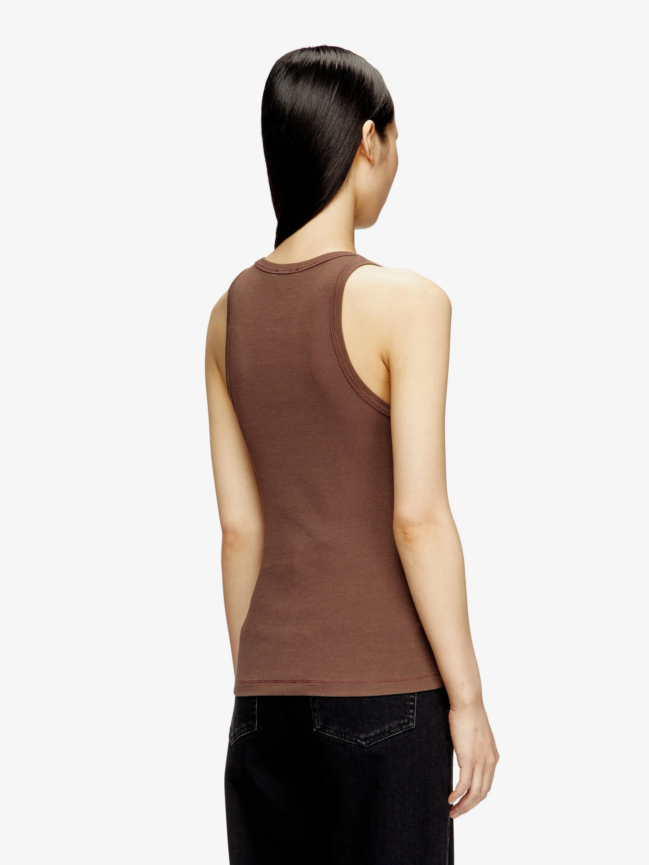 Ribbed Tank Top with Oval D Logo — Brown sold by Lord & Taylor product image thumbnail 4