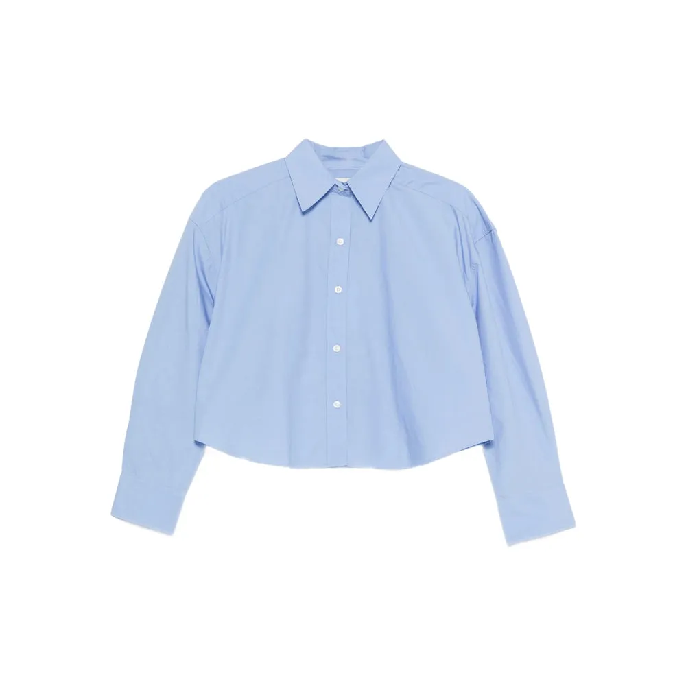 Light Blue Cropped Shirt with Button Fastening sold by Lord & Taylor