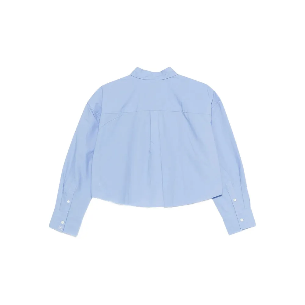 Light Blue Cropped Shirt with Button Fastening sold by Lord & Taylor product image thumbnail 2
