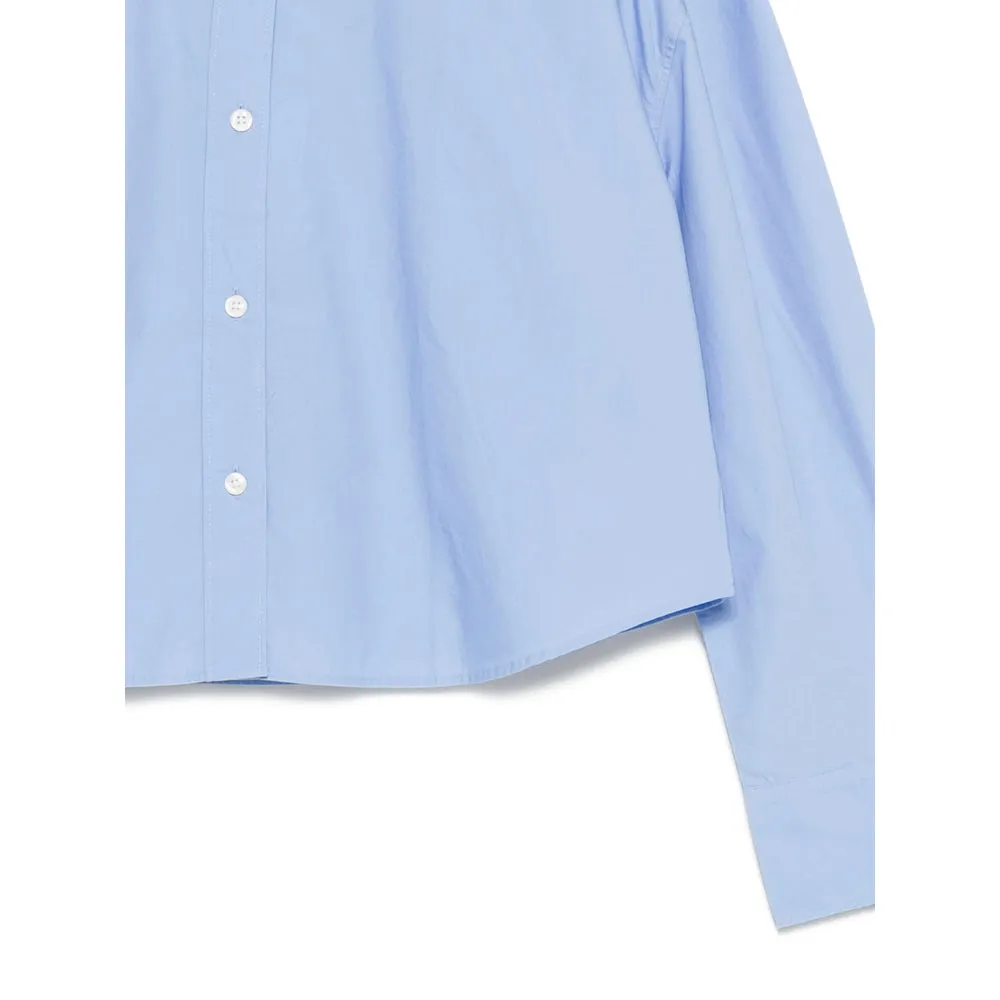Light Blue Cropped Shirt with Button Fastening sold by Lord & Taylor product image thumbnail 3