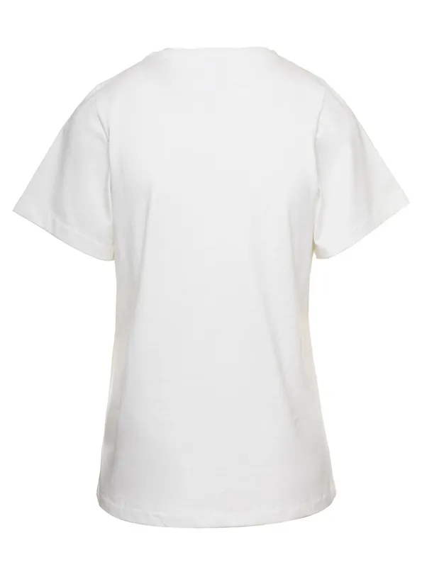 Crewneck T-Shirt in White Cotton made by Toteme