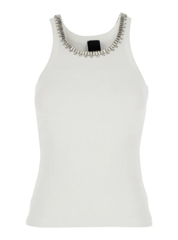 Top White Ribbed Cotton made by Pinko