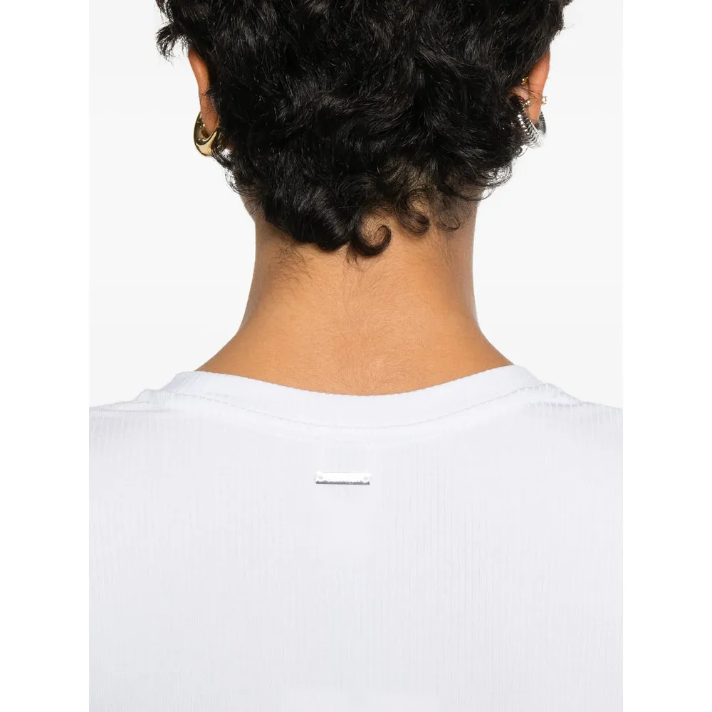 White Round Neck T-shirt sold by Lord & Taylor product image thumbnail 3