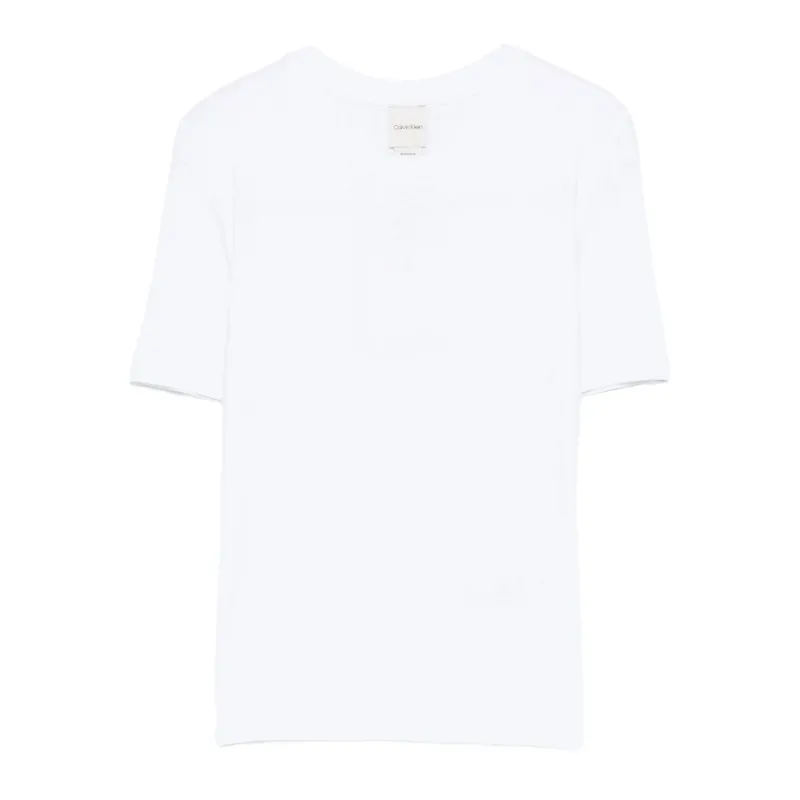 White Round Neck T-shirt made by Calvin Klein