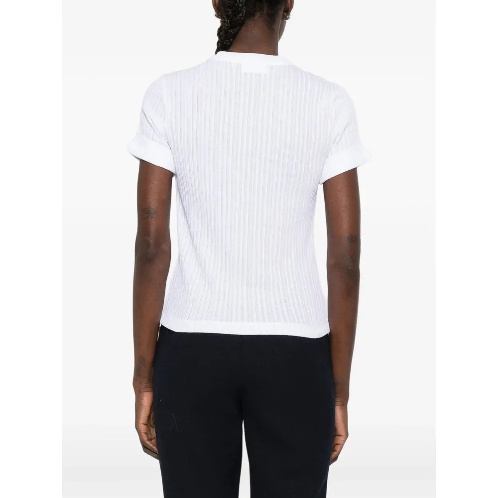 White Ribbed Knit T-Shirt with Heart Appliqué sold by Lord & Taylor product image thumbnail 2