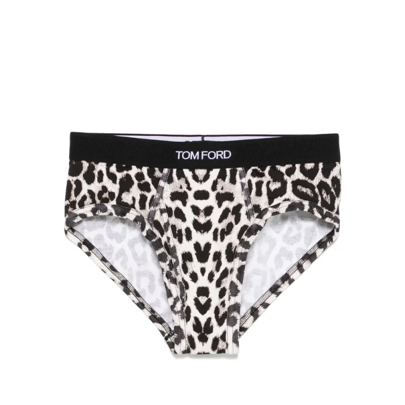 Leopard Print Mid-Rise Briefs made by Tom Ford