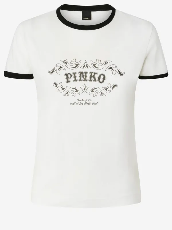 T-shirt with Logo White made by Pinko