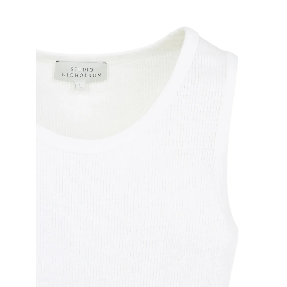 White Ribbed Sleeveless T-Shirt sold by Lord & Taylor product image thumbnail 3