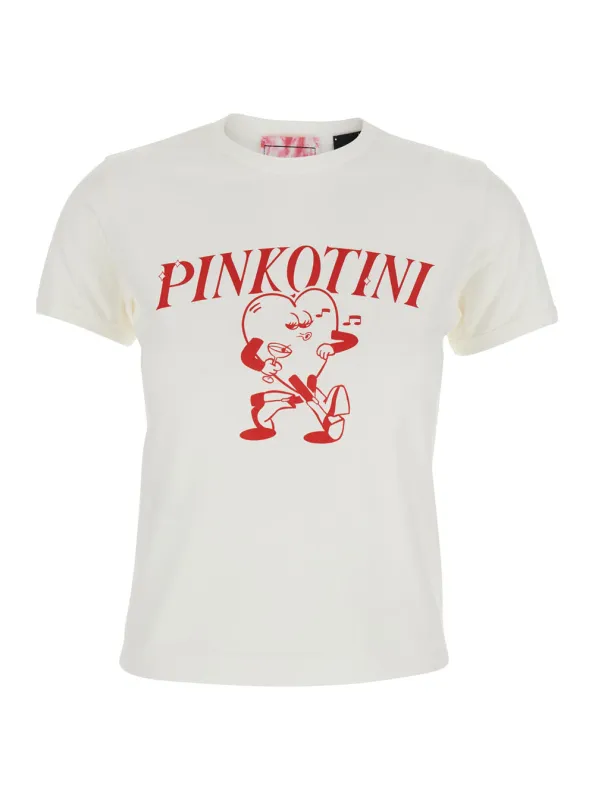 T-shirt Round Neck White Cotton made by Pinko