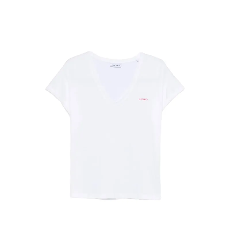 V-Neck T-Shirt with White Lettering made by Maison Labiche