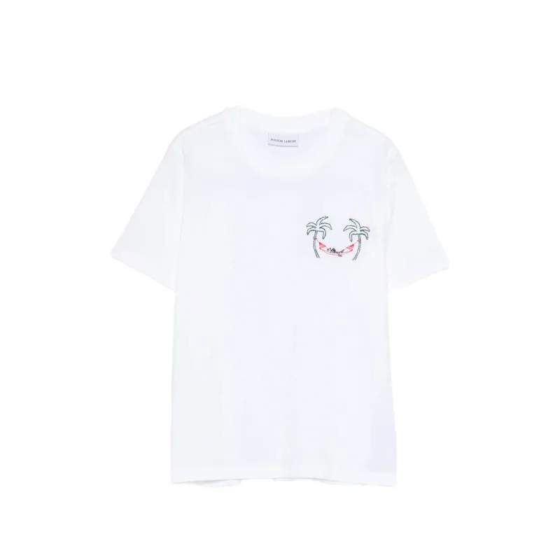 T-shirt with Palm Embroidery made by Maison Labiche