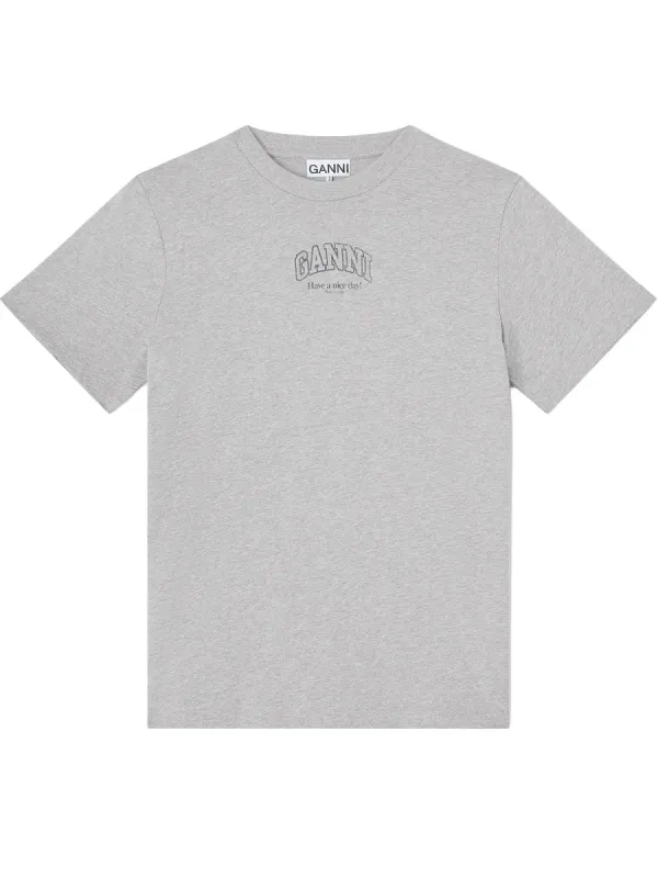 Logo T-Shirt in Grey made by Ganni