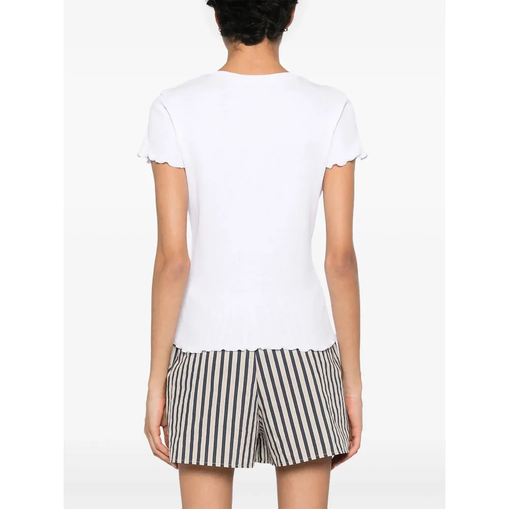Ribbed Crew-Neck T-shirt White sold by Lord & Taylor product image thumbnail 4