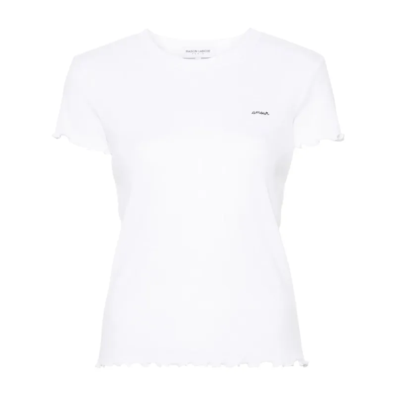 Ribbed Crew-Neck T-shirt White made by Maison Labiche