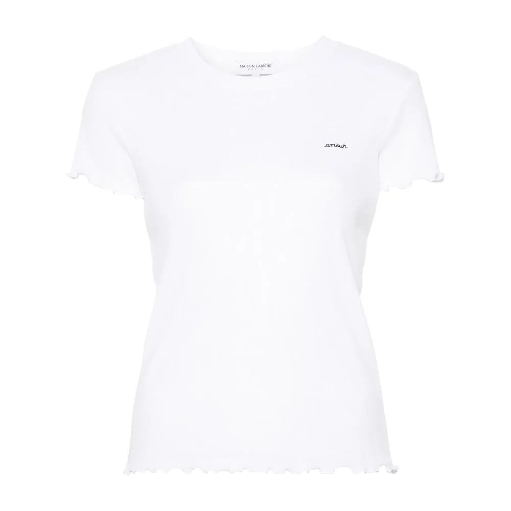 Ribbed Crew-Neck T-shirt White sold by Lord & Taylor