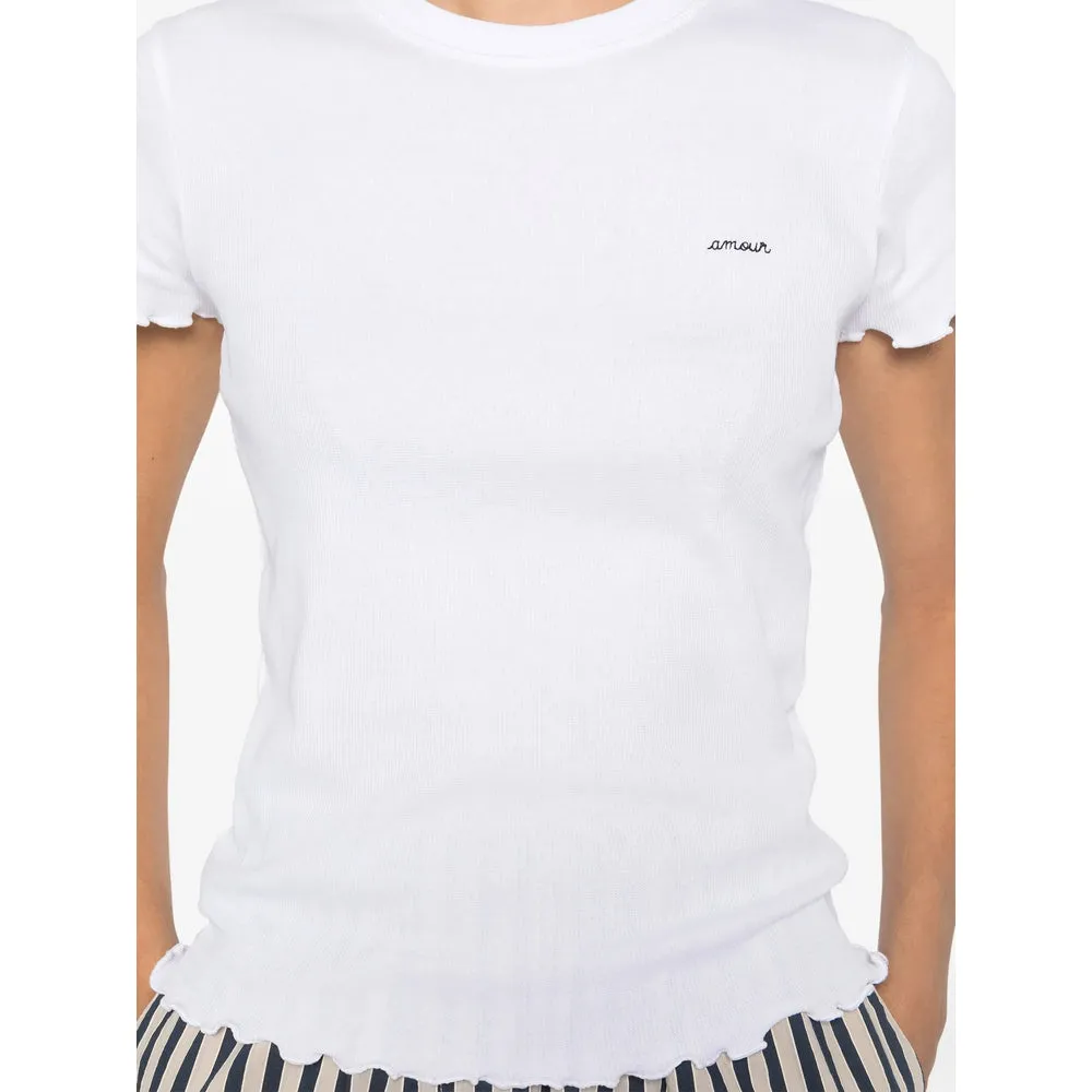 Ribbed Crew-Neck T-shirt White sold by Lord & Taylor product image thumbnail 5