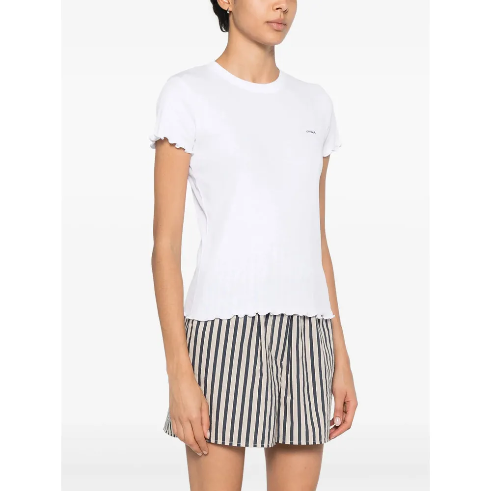 Ribbed Crew-Neck T-shirt White sold by Lord & Taylor product image thumbnail 2