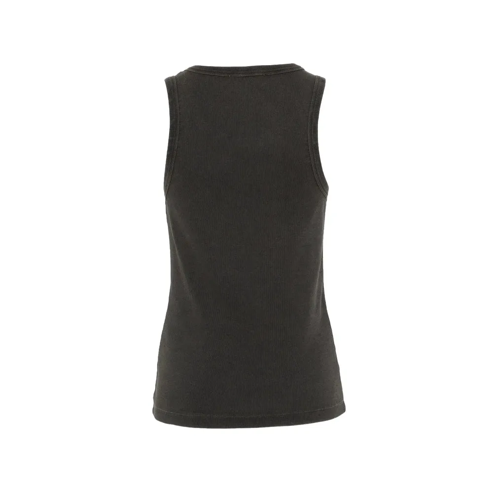 Ribbed Tank Top Black Cotton sold by Lord & Taylor product image thumbnail 2