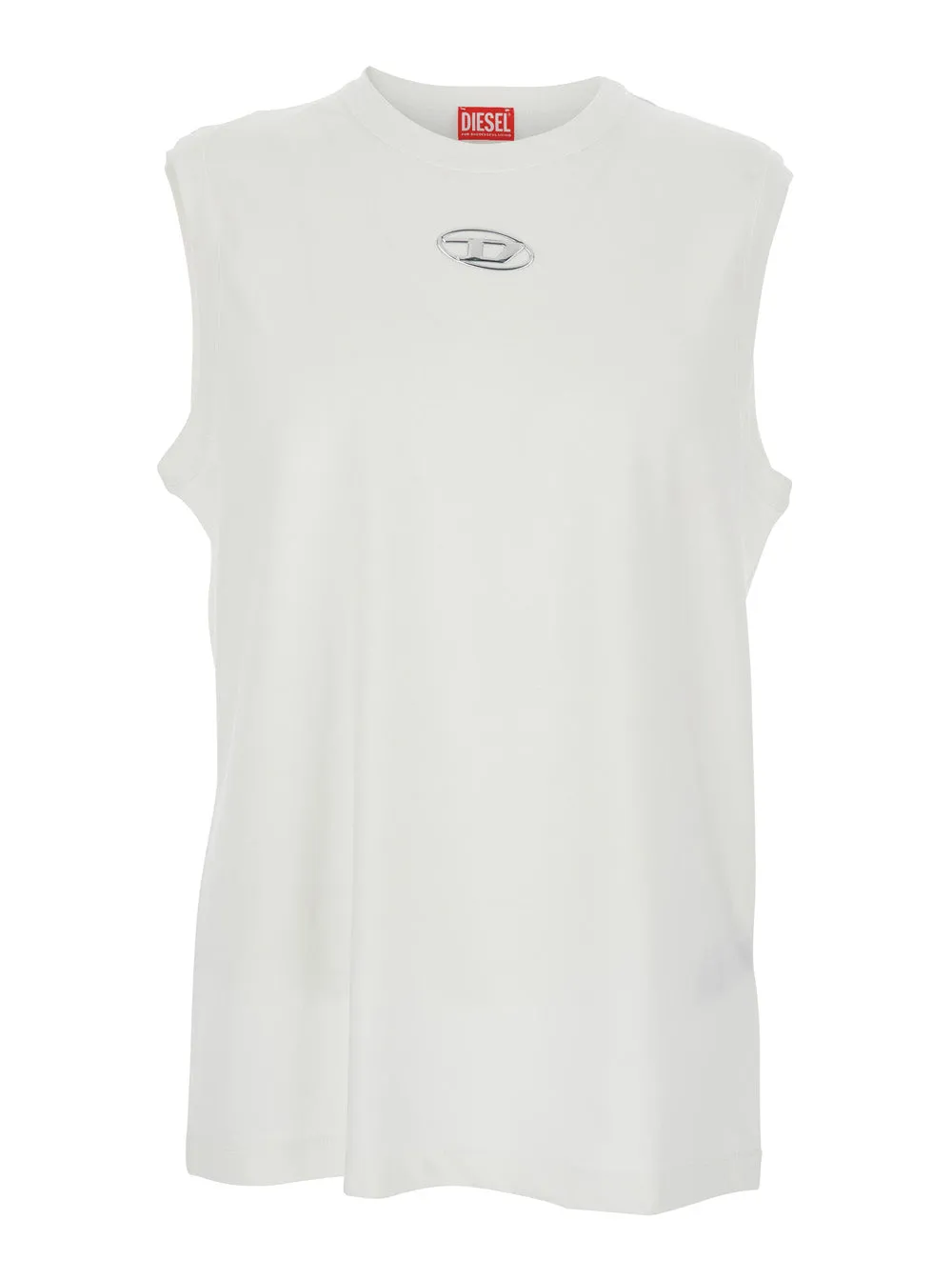 Sleeveless Top T-Bisco-Iod White Cotton sold by Lord & Taylor
