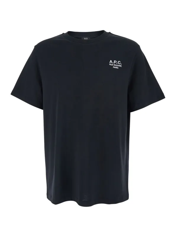 Crew-neck T-shirt, Black Cotton made by A.P.C.