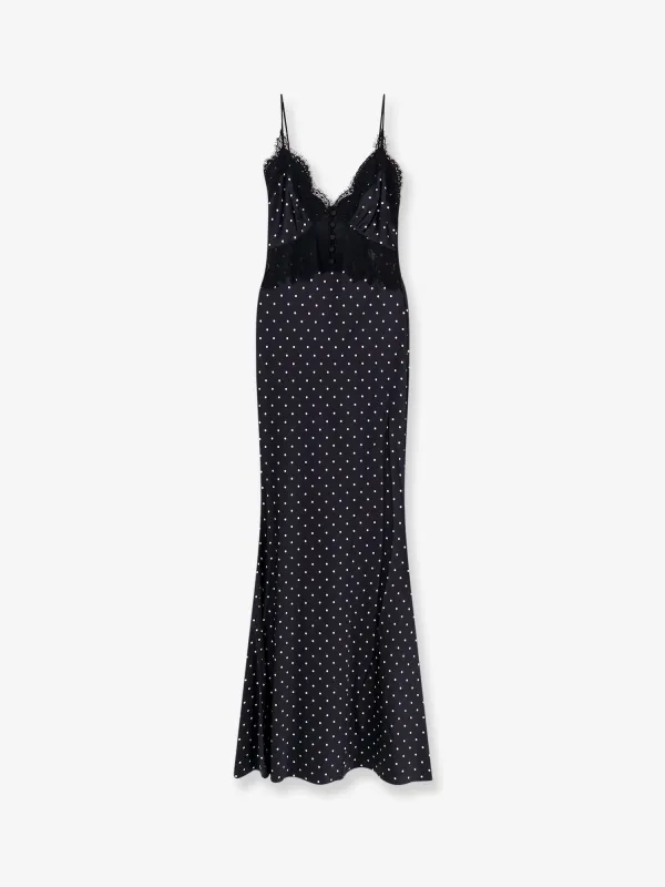 Dress Satin Polka-Dot Black made by Self-Portrait