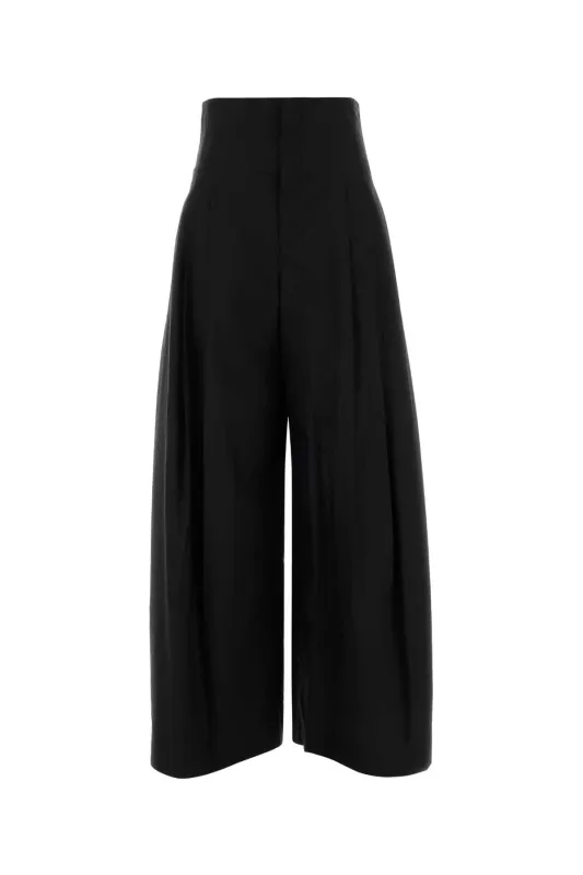BLACK COTTON BLEND PALAZZO PANT made by Brunello Cucinelli