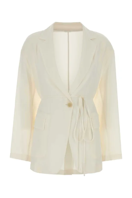 WHITE SILK BLAZER made by Brunello Cucinelli
