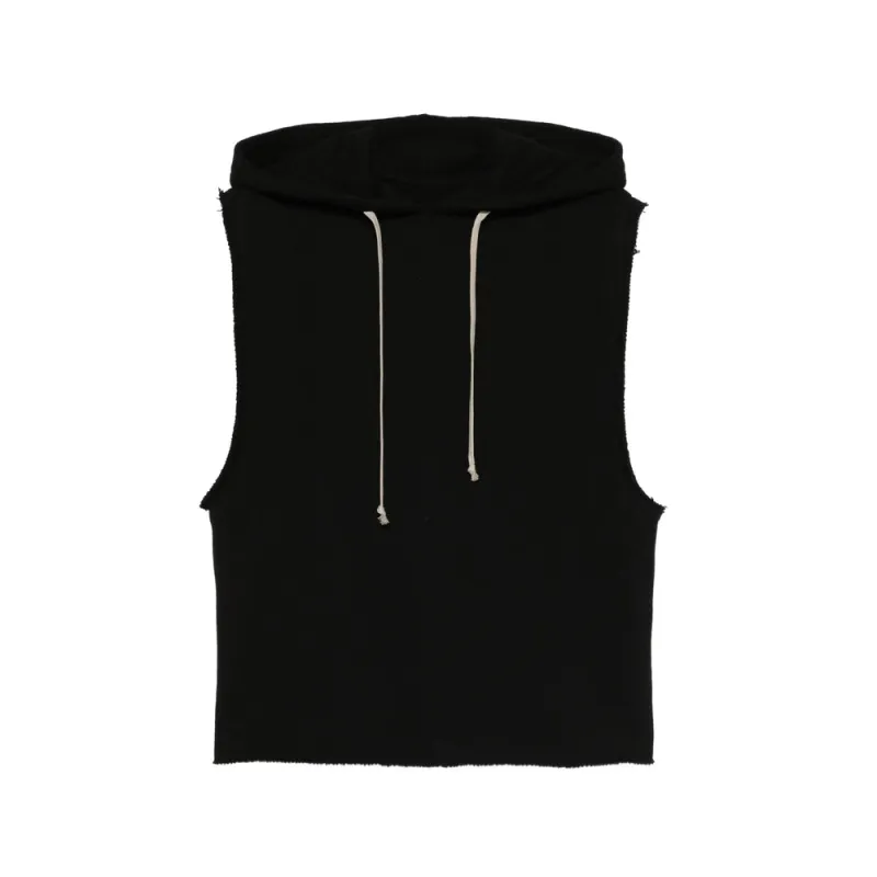Hooded Sleeveless Sweatshirt Black made by Rick Owens