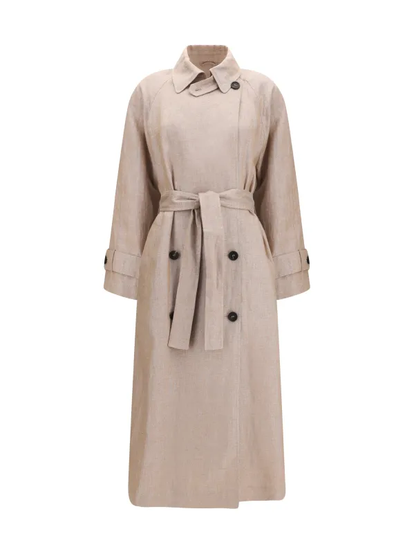 Trench Coat Linen with Lurex made by Brunello Cucinelli