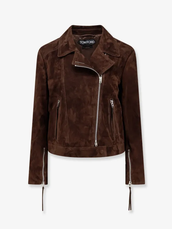 Biker Jacket Suede Brown made by Tom Ford