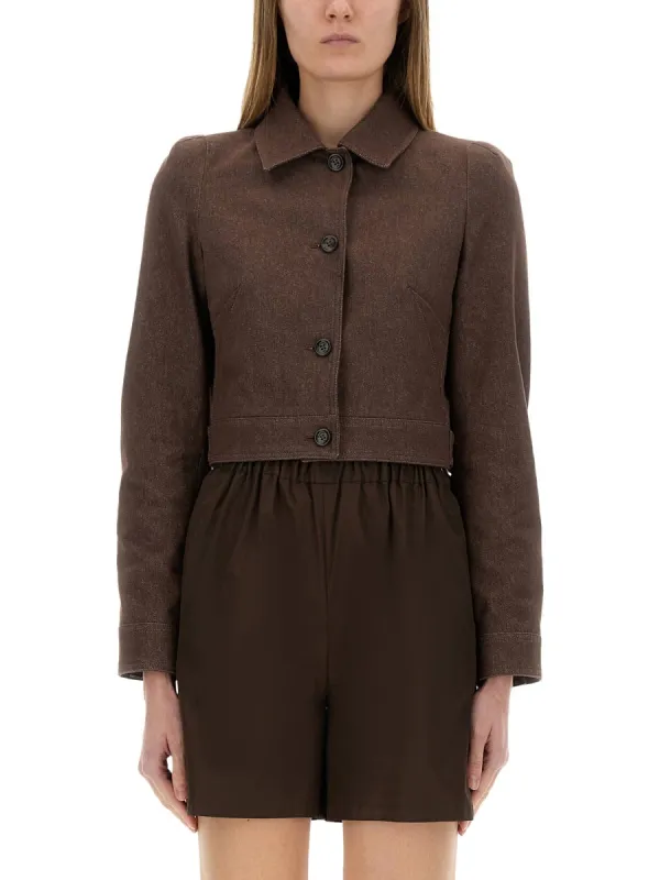 Jacket Carp Cotton Brown made by MaxMara
