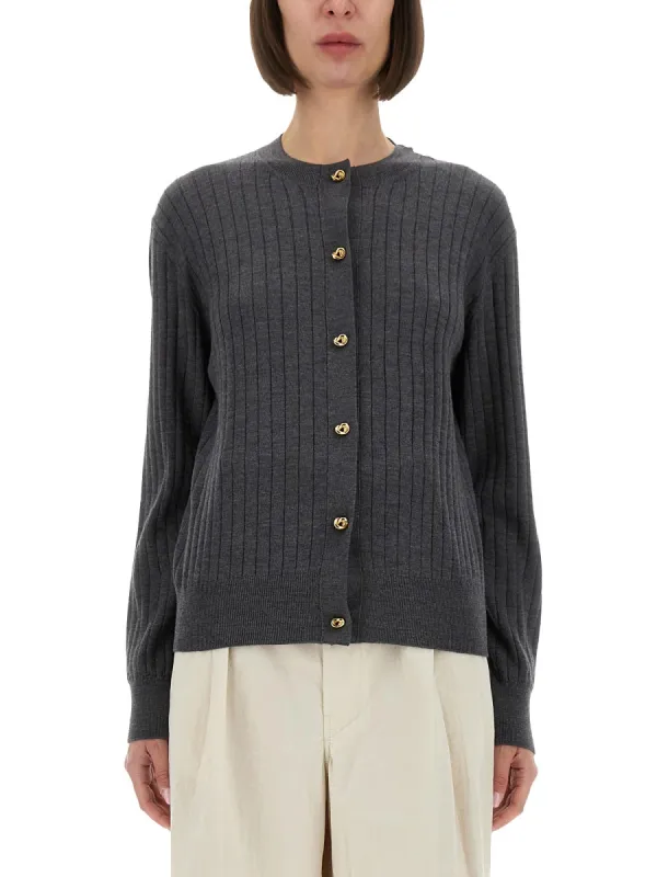 Wool Cardigan Grey made by Bottega Veneta