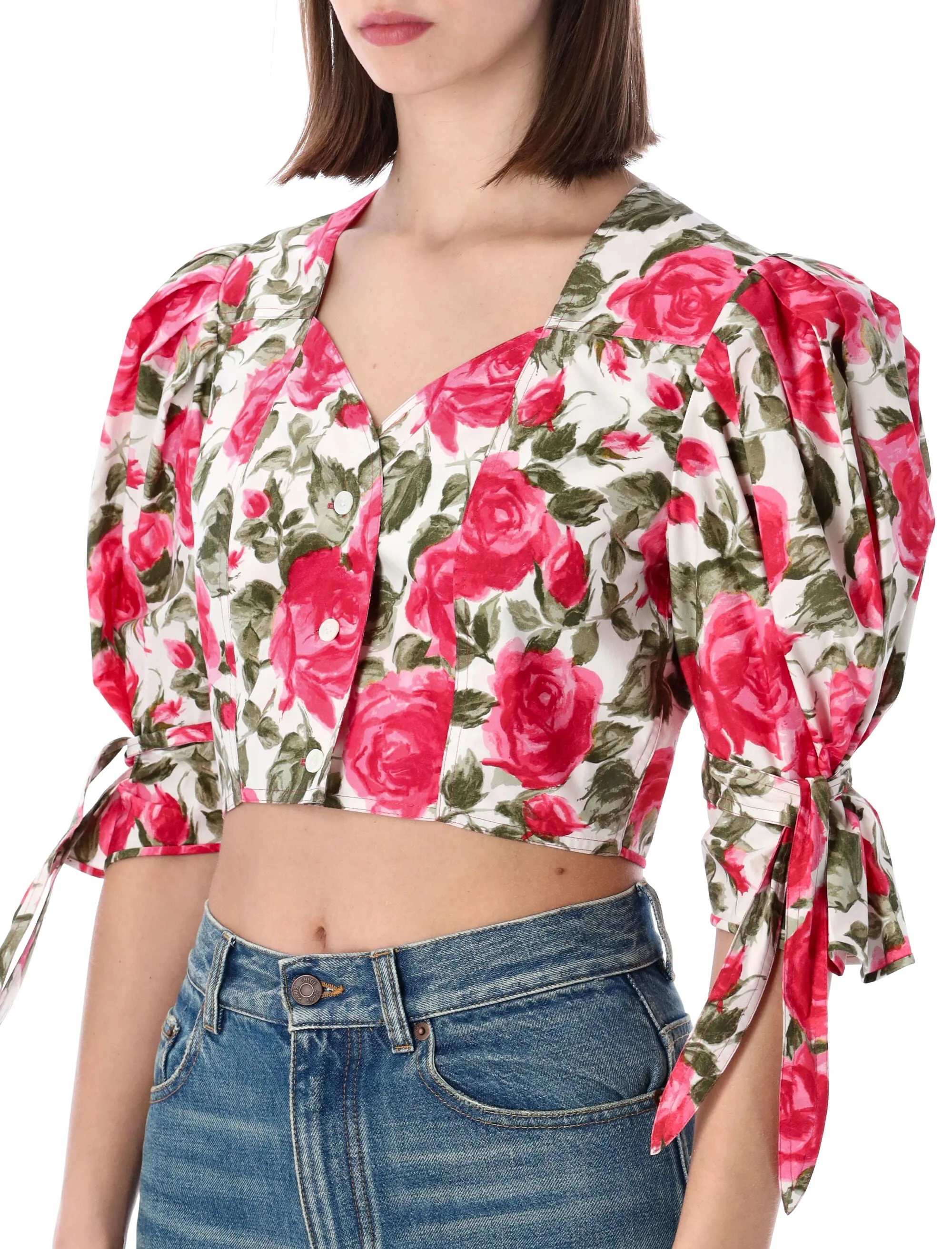 CHLOÉ PUFF-SLEEVE COTTON POPLIN TOP sold by Lord & Taylor product image thumbnail 3