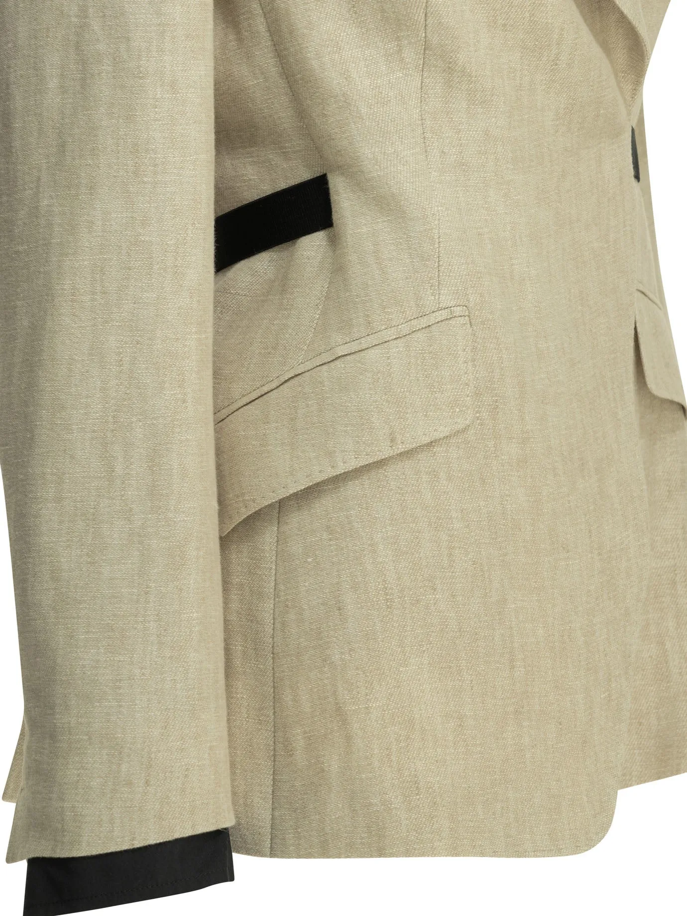 BEIGE LINEN ACETATE POLYESTER LINEN DOUBLE-BREASTED BLAZER sold by Lord & Taylor product image thumbnail 4