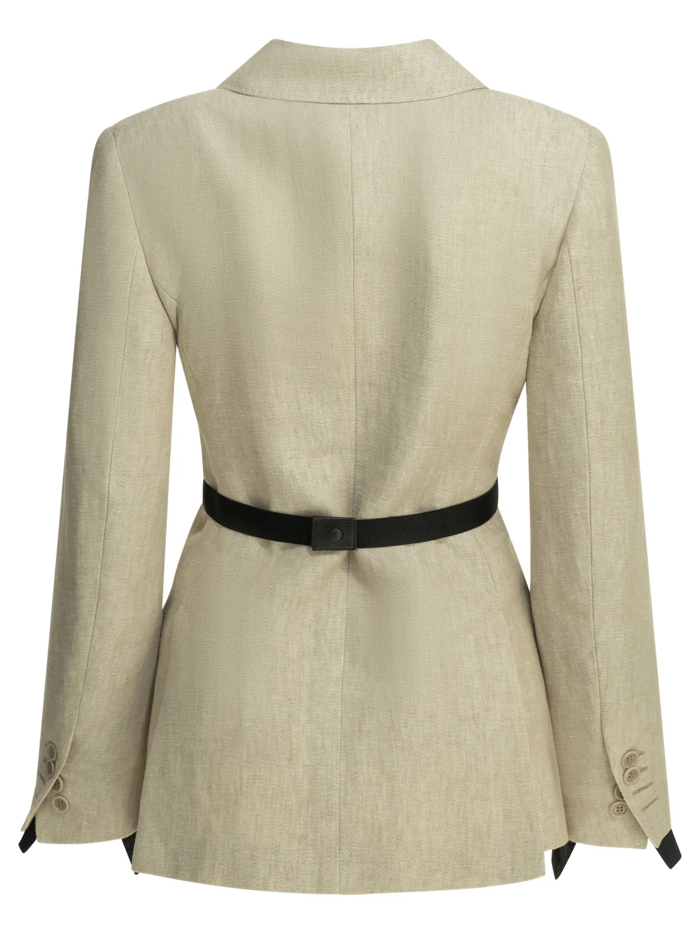 BEIGE LINEN ACETATE POLYESTER LINEN DOUBLE-BREASTED BLAZER sold by Lord & Taylor product image thumbnail 2