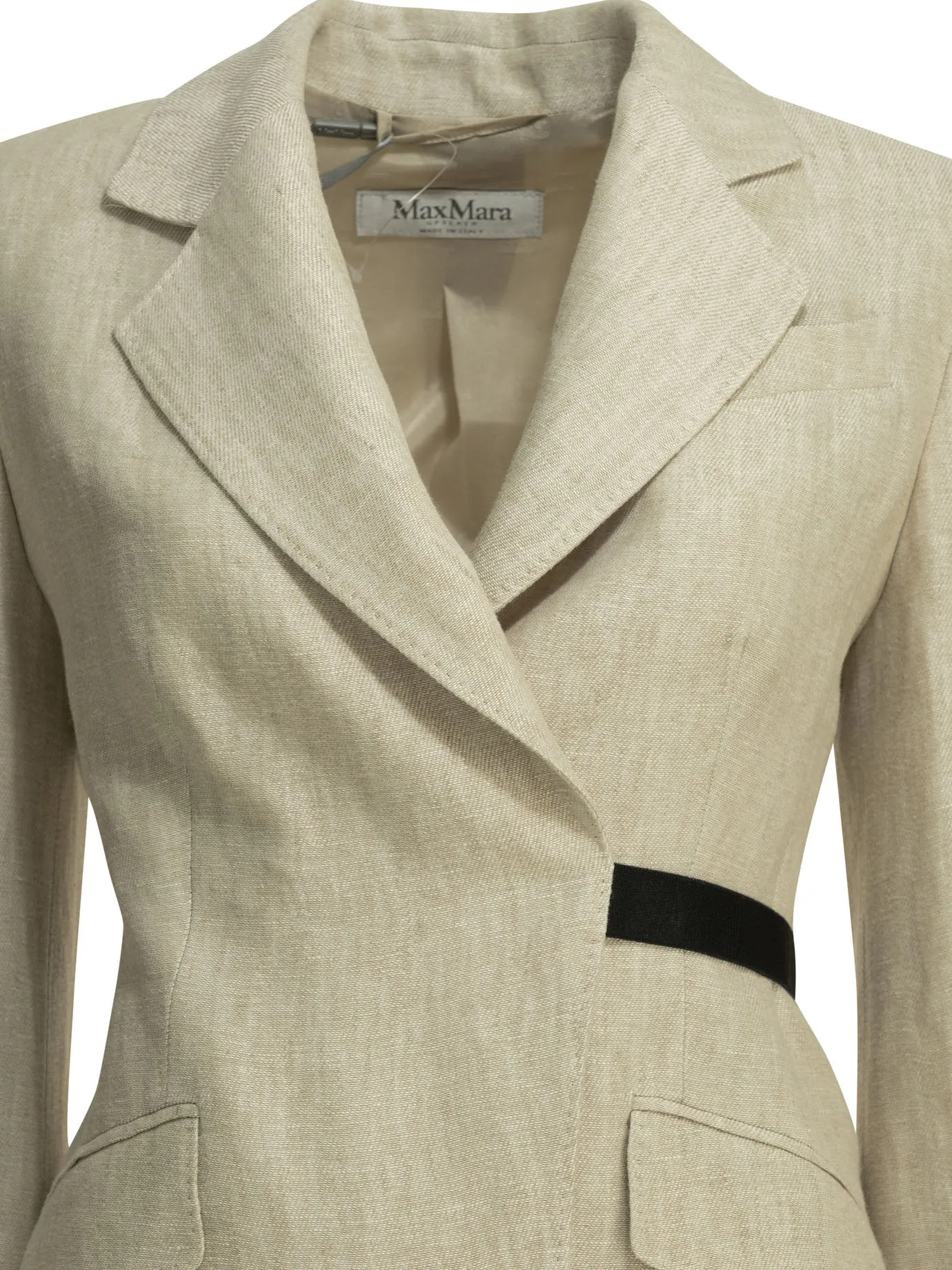 BEIGE LINEN ACETATE POLYESTER LINEN DOUBLE-BREASTED BLAZER sold by Lord & Taylor product image thumbnail 3