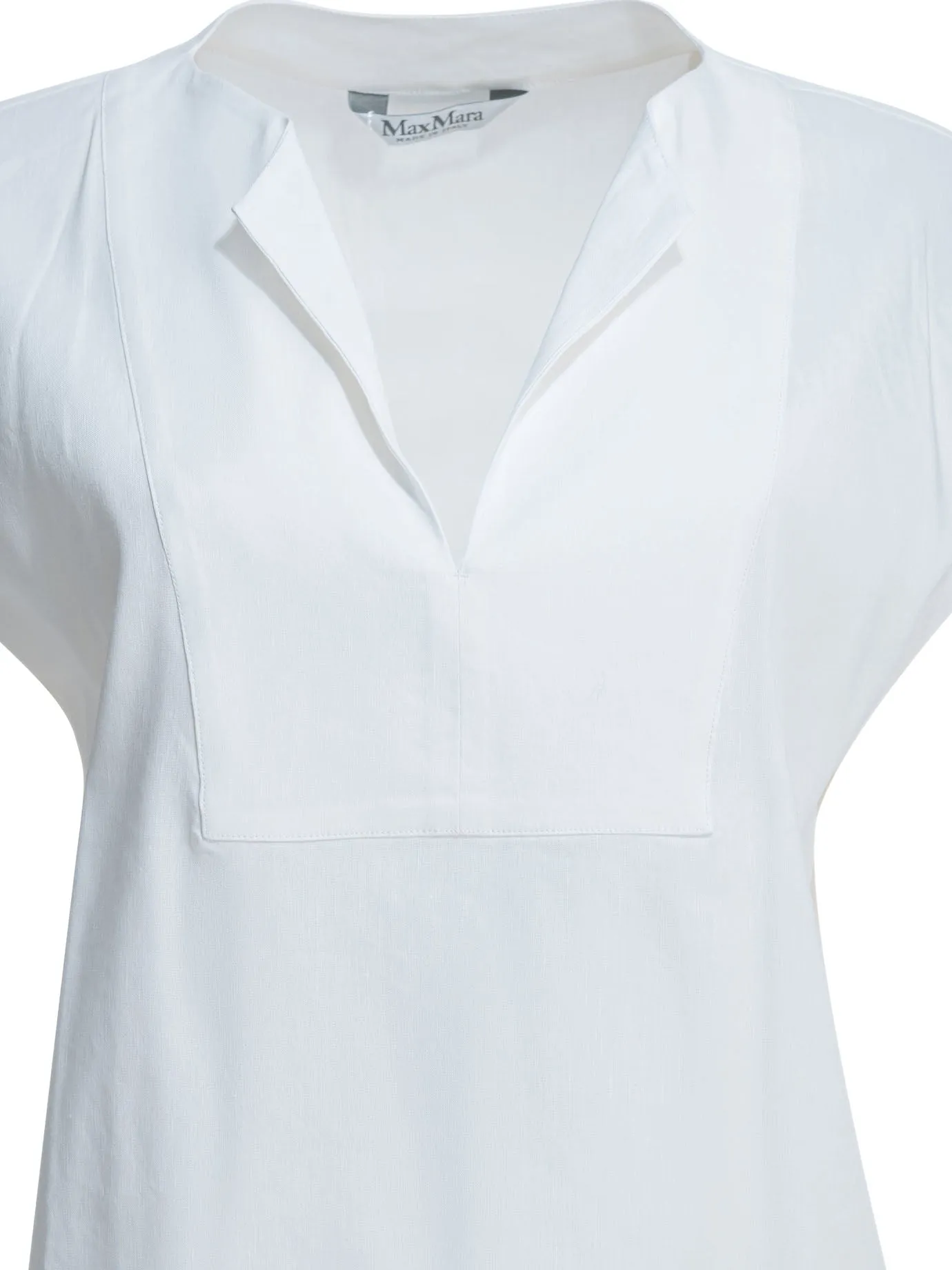 WHITE LINEN VISCOSE ELASTANE LINEN BLEND BLOUSE sold by Lord & Taylor product image thumbnail 3