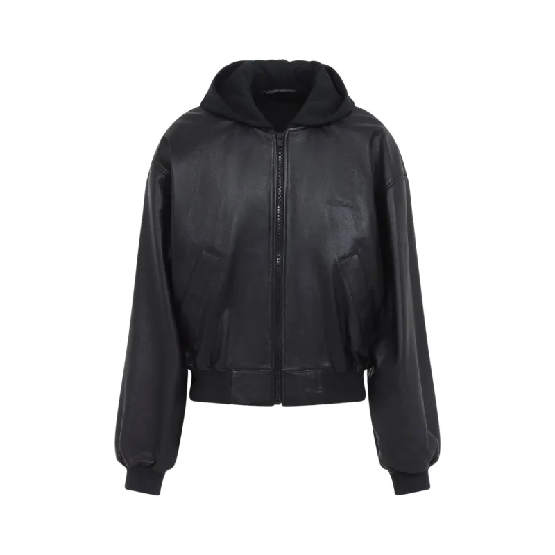 BLACK PATCHED HOODED JACKET made by Balenciaga