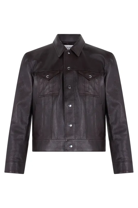 TRUCKER JACKET IN LEATHER made by Celine