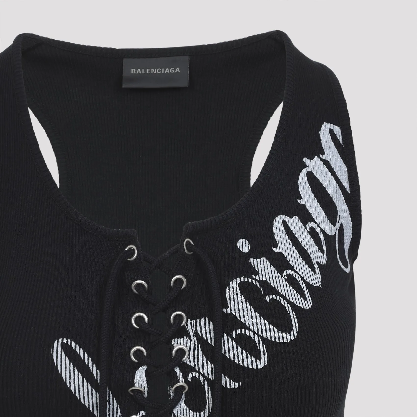 LACE-UP RIBBED TANK TOP sold by Lord & Taylor product image thumbnail 4