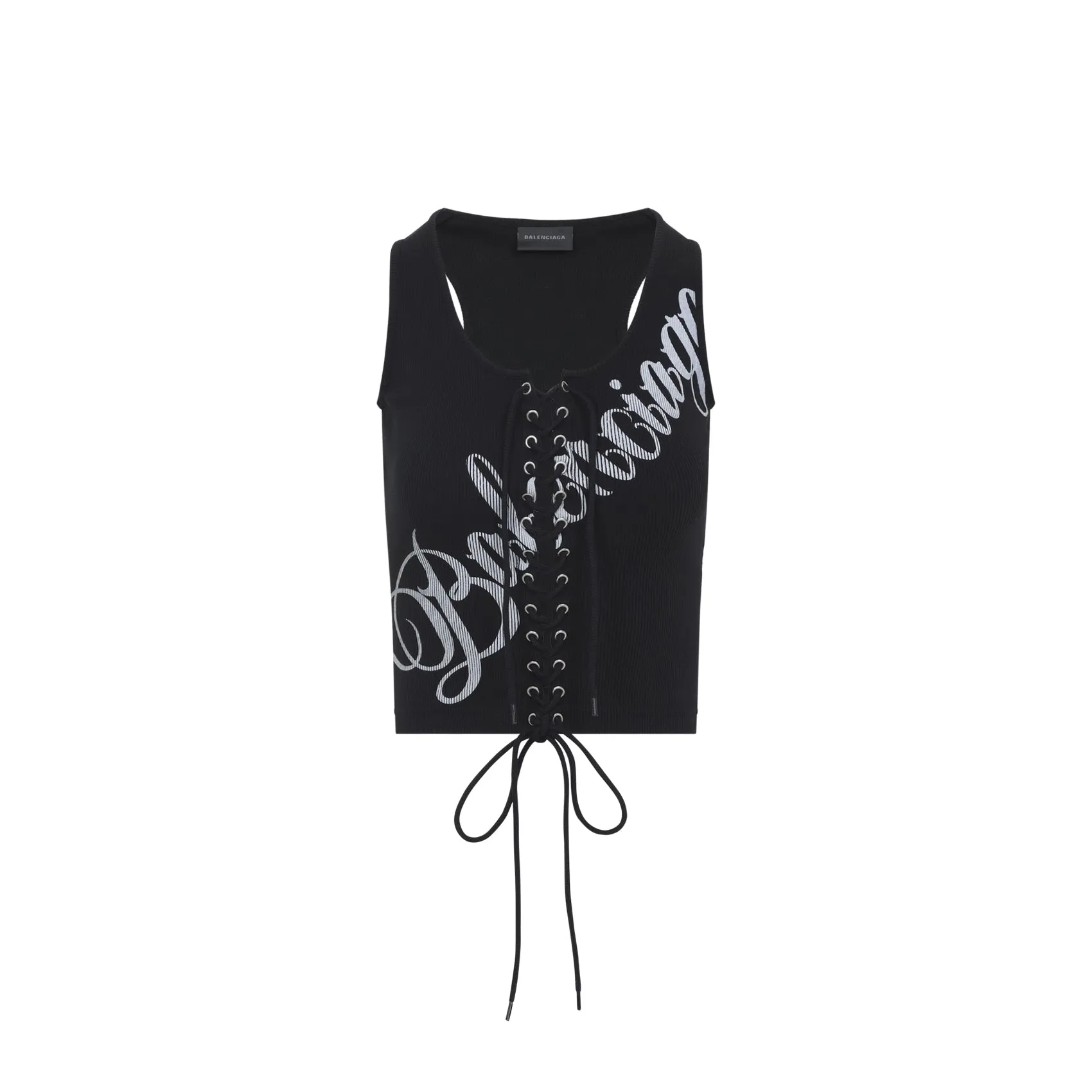 LACE-UP RIBBED TANK TOP sold by Lord & Taylor