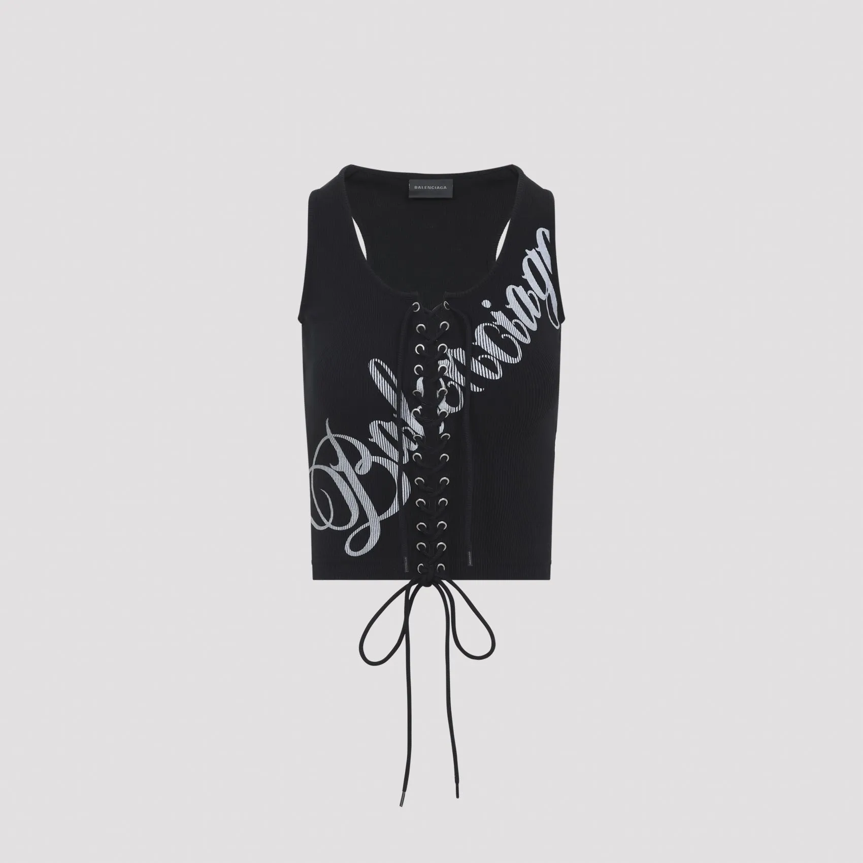 LACE-UP RIBBED TANK TOP sold by Lord & Taylor product image thumbnail 2
