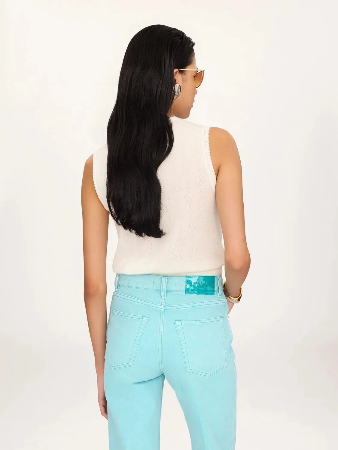 POINTELLE-KNIT KNITTED VEST sold by Lord & Taylor product image thumbnail 2