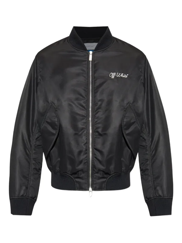 SCRIPT NYL VARSITY BOMBER made by Off-White